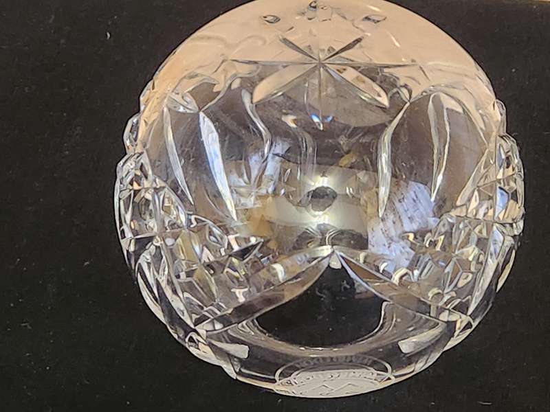 Waterford cut glass crystal bowl with the Wimbledon emblem