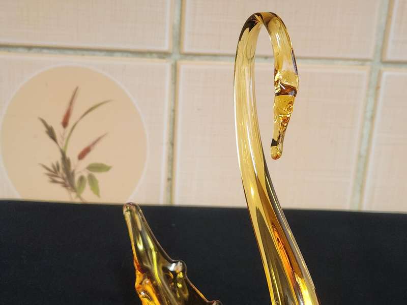 Vintage Murano Studio Art Glass Swan Shaped Bowl, Unmarked