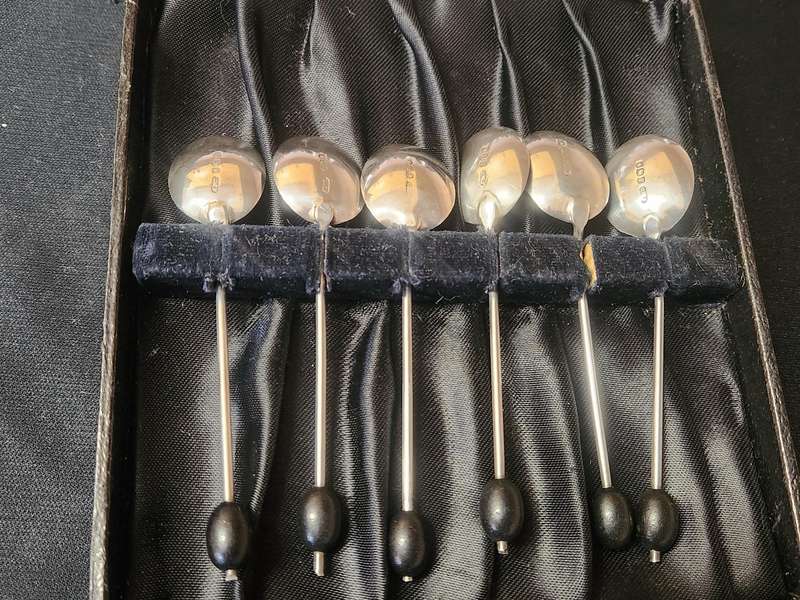 ANTIQUE LONDON SILVER COFFEE SPOON SET