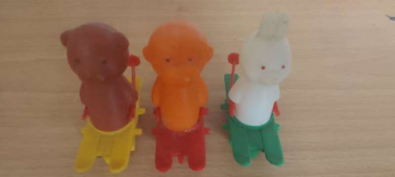 Vintage 1972 Silly Skiers Playset 3160 - Original Monkey, Bear and Rabbit Replacement Set