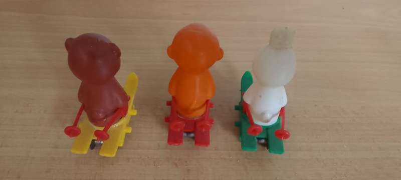 Vintage 1972 Silly Skiers Playset 3160 - Original Monkey, Bear and Rabbit Replacement Set