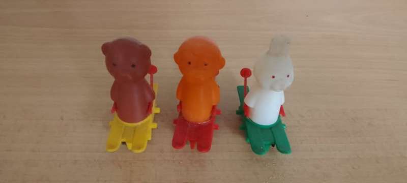 Vintage 1972 Silly Skiers Playset 3160 - Original Monkey, Bear and Rabbit Replacement Set