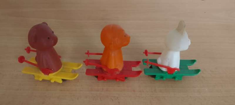 Vintage 1972 Silly Skiers Playset 3160 - Original Monkey, Bear and Rabbit Replacement Set