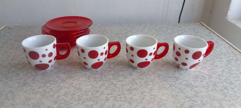 Red White Polka Dots  Kids Tea Set