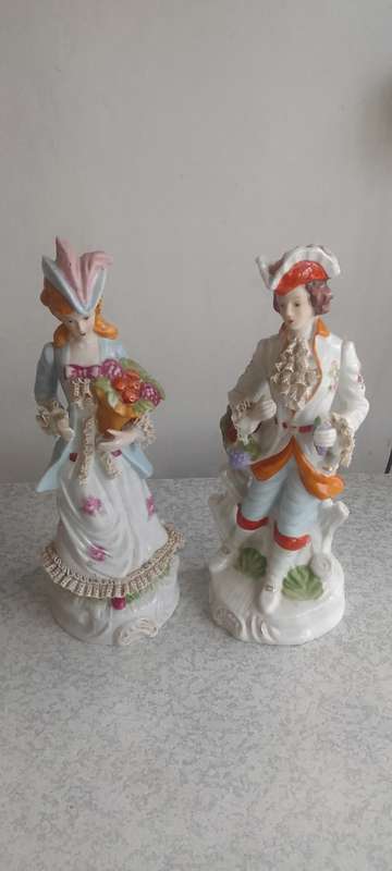 Large  Victorian Couple  Figurines - 30 and 33cm In Height
