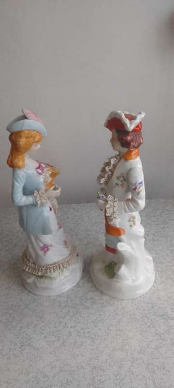 Large  Victorian Couple  Figurines - 30 and 33cm In Height