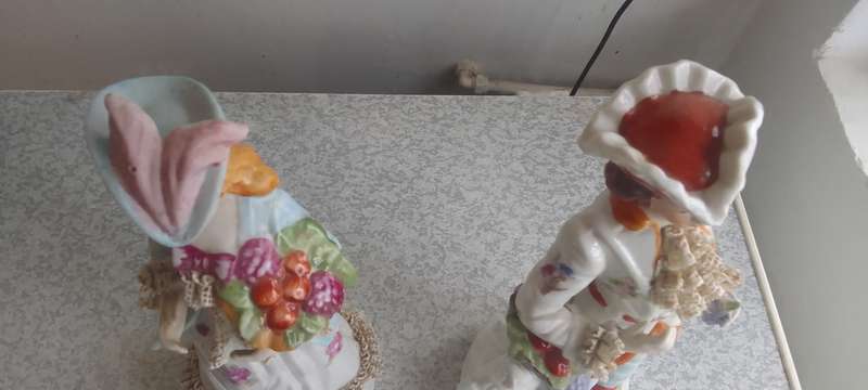 Large  Victorian Couple  Figurines - 30 and 33cm In Height