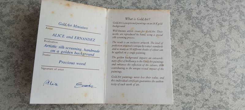 GoldArt Miniature Creations Alice & Ernandez Decorative Collectible With Certificate