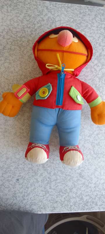 Vintage Playskool Sesame Street Dress Me Up Ernie Plush Doll