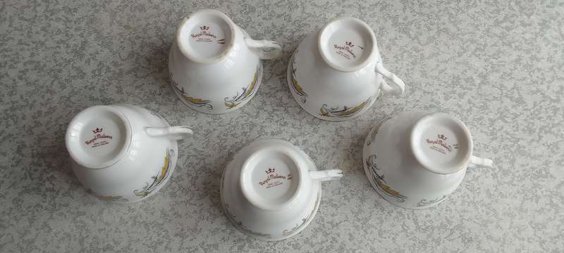 "Royal Malvern" Trio Sets With Cake Plate Bone China Made in England
