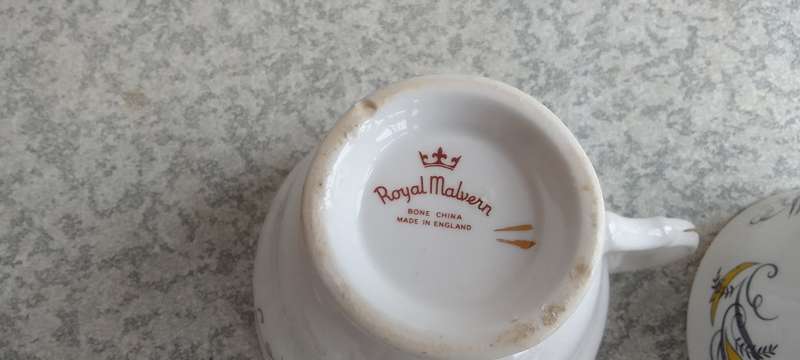 "Royal Malvern" Trio Sets With Cake Plate Bone China Made in England