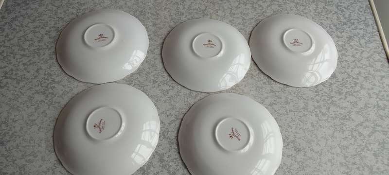 "Royal Malvern" Trio Sets With Cake Plate Bone China Made in England