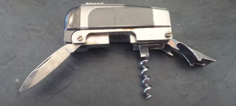 Vintage  4 in 1 Multi-Tool Lighter Corkscrew Bottle Opener