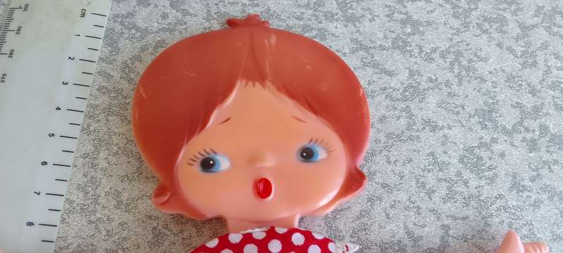 VINTAGE PLASTIC FOLDABLE FLAT SKINNY DOLL MADE IN HONG KONG