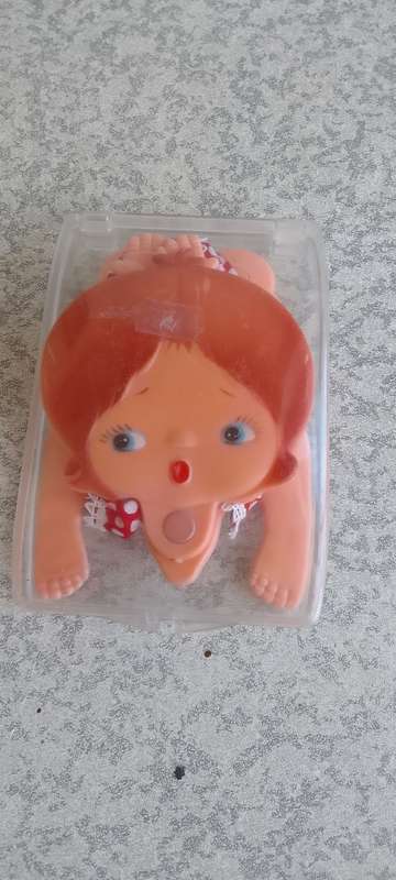 VINTAGE PLASTIC FOLDABLE FLAT SKINNY DOLL MADE IN HONG KONG