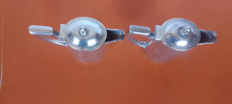 2 x VINTAGE GEBRUDER HEPP PFORZHEIM 0.30 SILVER PLATE  Coffee/Tea/Water Jug