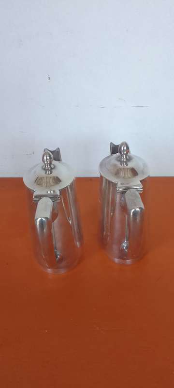 2 x VINTAGE GEBRUDER HEPP PFORZHEIM 0.30 SILVER PLATE  Coffee/Tea/Water Jug