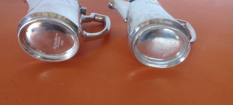 2 x VINTAGE GEBRUDER HEPP PFORZHEIM 0.30 SILVER PLATE  Coffee/Tea/Water Jug
