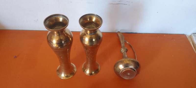 A Collection Of Brass Items