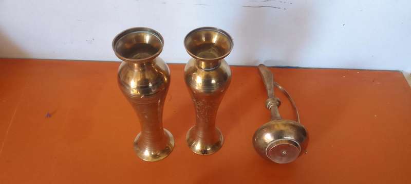 A Collection Of Brass Items