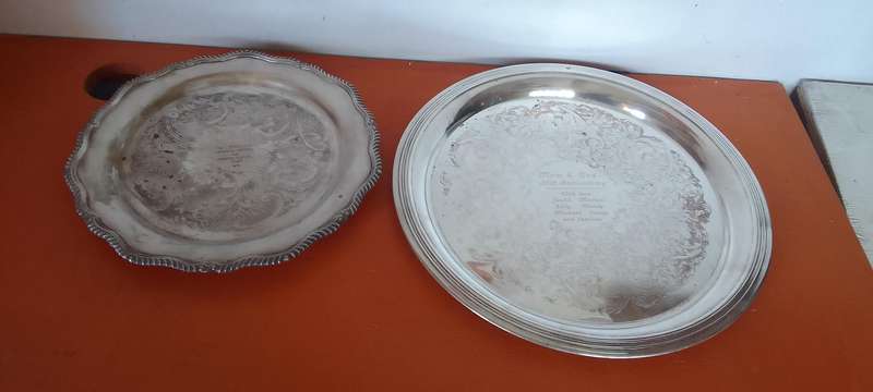 Silver Plated Tray And Serving Plate