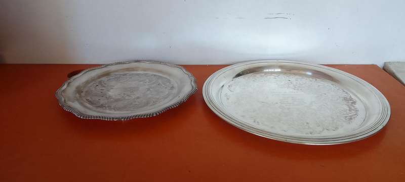 Silver Plated Tray And Serving Plate