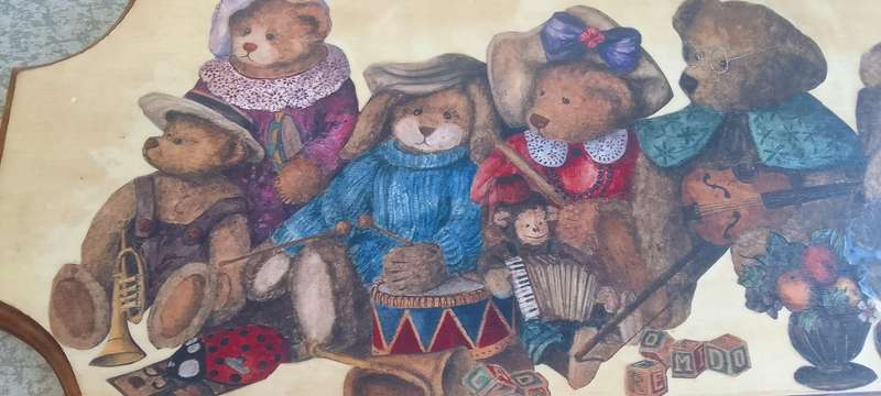 Teddy Bears On Wood - Wall Hanging