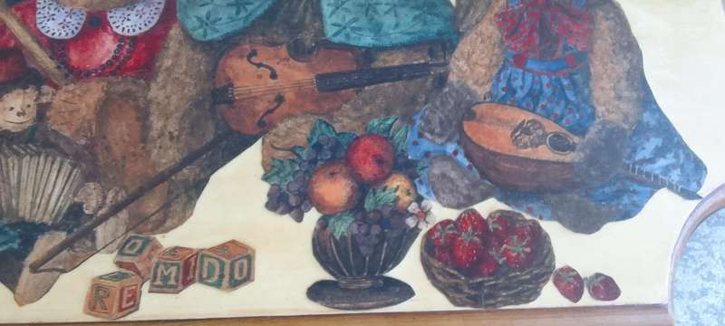Teddy Bears On Wood - Wall Hanging