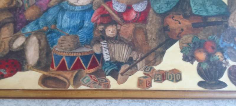 Teddy Bears On Wood - Wall Hanging