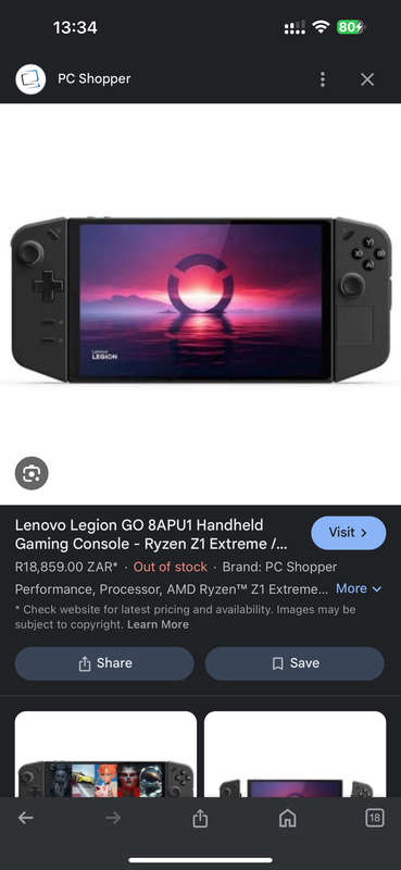 Lenovo Legion GO 8APU1 Gaming Console - AMD Ryzen Z1 Extreme 512GB SSD 16GB RAM