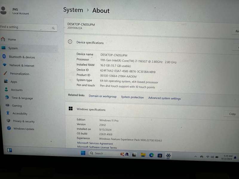 Lenovo ThinkPad X1 Yoga Gen 6 Notebook PC  Core i7-1165G7 / 14.0 WQUXGA Touch / 16GB RAM / 1TB SSD