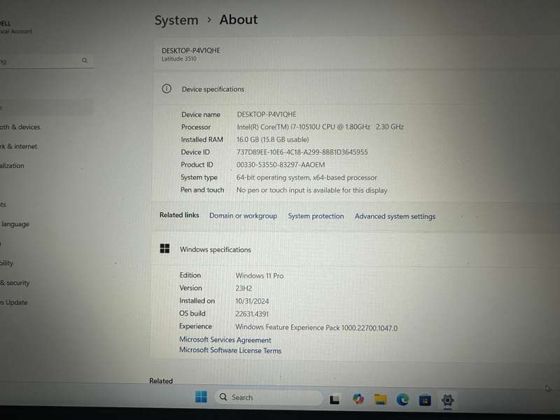 Dell Latitude 3510, 10th Gen i7-10510U, 16GB RAM. 256GB NVMe SSD, 15.6` FHD Display