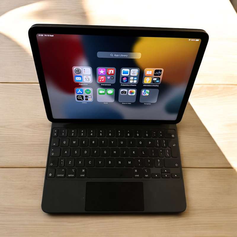 iPad Air 5th Gen 64GB (Wi-Fi A2588)   [M1]  MINT CONDITION WITH ORIGINAL APPLE SMART KEYBOARD FOLIO
