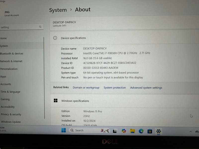 Dell Latitude 5411 i7 10th Gen / 16GB / 512GB SSD / Nvidia Geforce MX250  / LTE / 14" New Batt