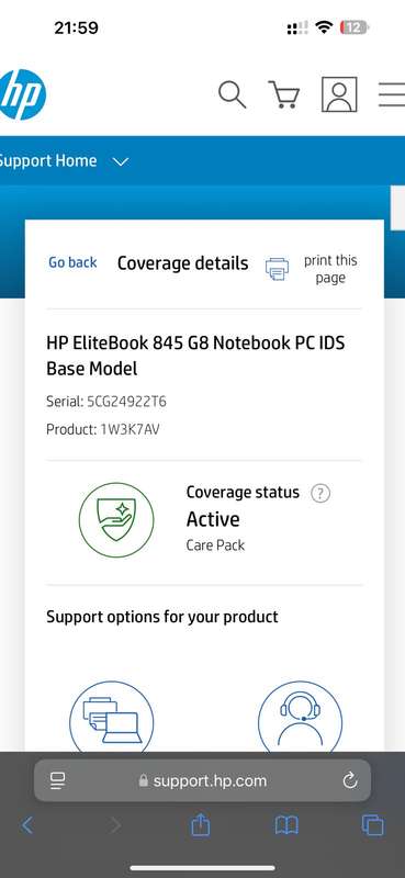 HP EliteBook 845 G8 14-inch HD Laptop - AMD Ryzen 7 Pro 5850U 512GB SSD 16GB RAM