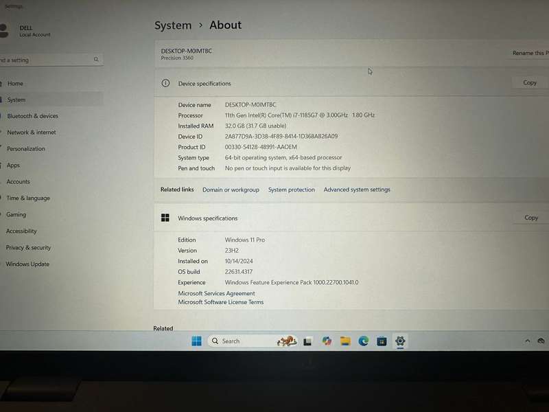 Dell Precision 3560 Nvidia T500 Workstation laptop 32gb Ram 512gb ssd Dell Warranty New Battery
