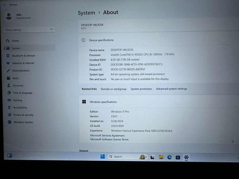 LENOVO V15-IIL CORE I5 10TH GEN 12GB RAM 250GB NVME SSD FHD DISPLAY PLEASE READ