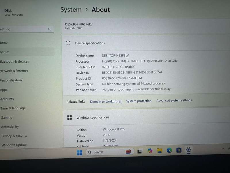 Dell Latitude 7480  Intel i7-7600U@2.8GHz, 16GB RAM, 512GB SSD, FHD Display LTE Mint