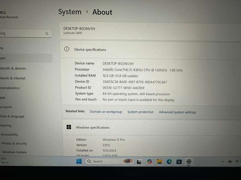 Dell Latitude 5400, 8th GEN I5-8365u@1.6ghz, 16GB RAM, 512gb NVMe SSD, 14` FHD Display, Win11 LTE