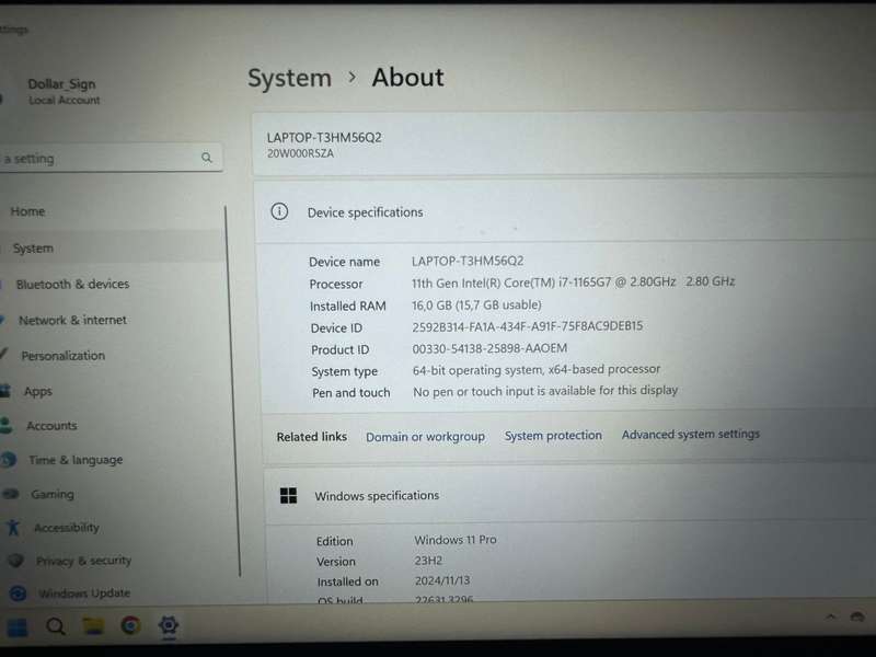 Lenovo ThinkPad T14 Gen 2 Notebook PC  Core i7-1165G7 / 14.0 FHD / 16GB RAM / 512GB SSD LTE