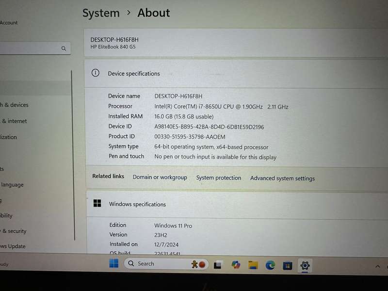 HP EliteBook 840 G5   i7-8665U@1.9GHz, 16GB RAM, 256GB SSD FHD Display LTE