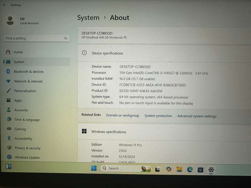 HP 840 G8 CORE I5  11TH GEN 16GB RAM 256GB SSD LTE FHD DISPLAY  INTEL IRIS XE GRAPHICS