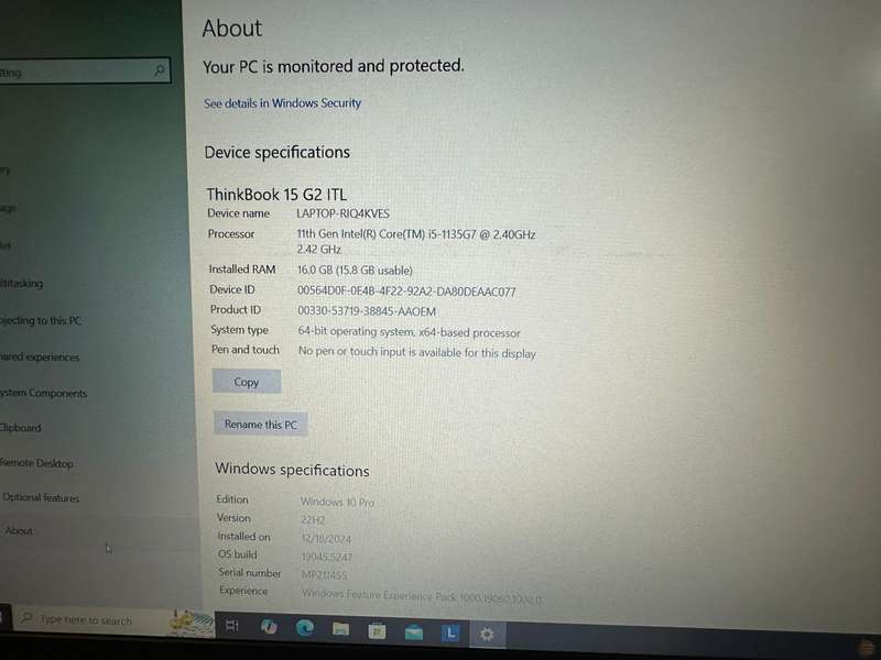 Lenovo ThinkBook 15 G2 ITL 11th Gen Core i5-1135G7, 256GB  SSD,  16GB RAM, 15.6`