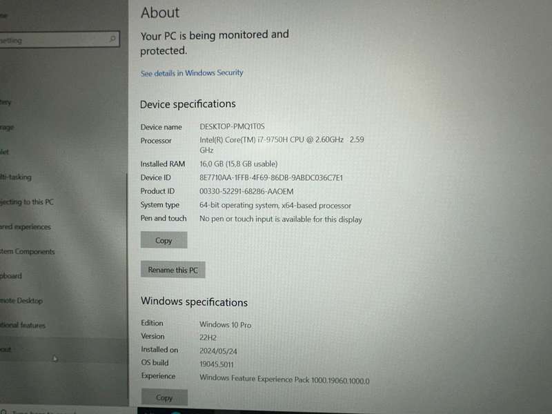 Dell IS5590-I79750-165126RTX G5 15 Intel Core i7-9750H 16Gb Ram 512Gb ssd