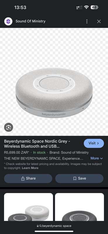 Beyerdynamic Space Nordic Grey  Wireless Bluetooth and USB Speakerphone New