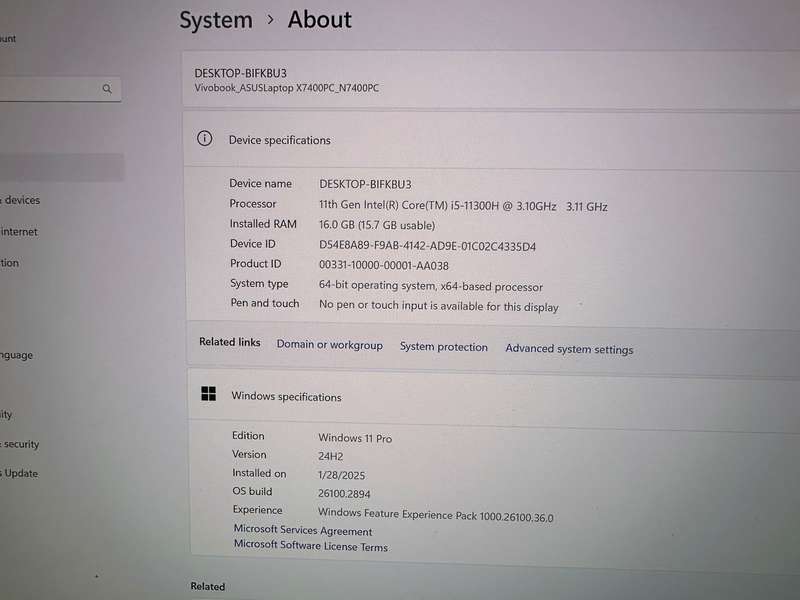ASUS Vivobook Pro 14X OLED N7400PC Intel Core i5-11300H 16GB RAM 512GBSSD NVIDIA GEFORCE RTX 3050