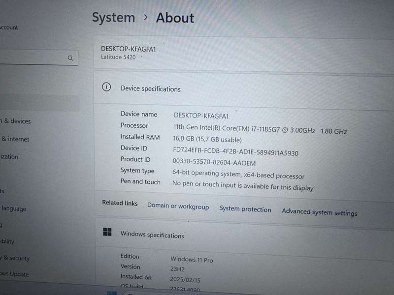 Dell Latitude 5420, 11th Gen i7 Intel Xe Graphics ,LTE  16GB RAM, 512GB Nvme Ssd