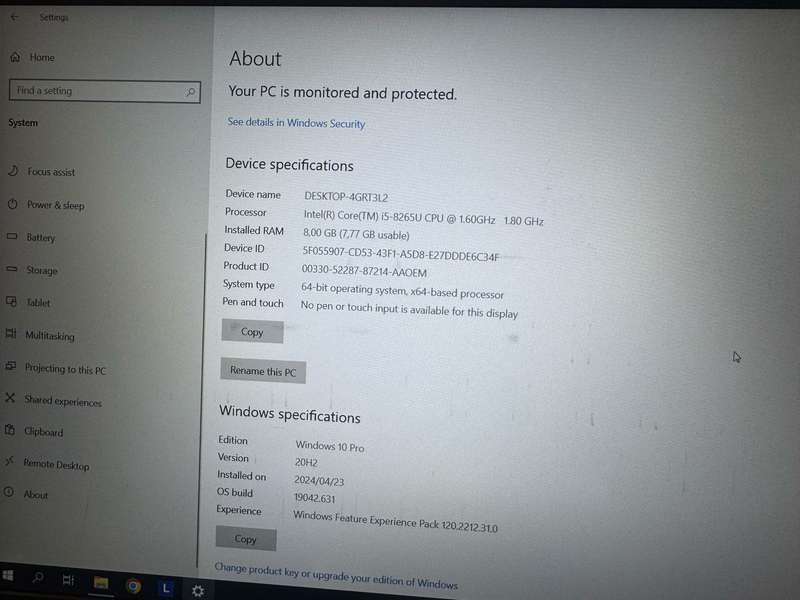 Lenovo  L580 Core  I5 8TH Gen 8GB RAM 512gb ssd