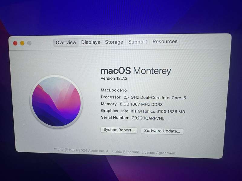 Apple MacBook Pro 13' | Core i5 2.7, 8GB Ram, 500GB SSD | Early 2015 model