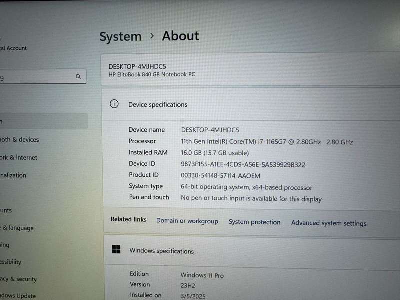 Hp 840 G8 Core I7 11TH Gen 16GB Ram 256GB Ssd Lte Fhd Display Intel  Iris Xe Graphics